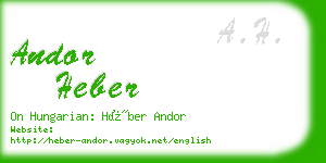 andor heber business card